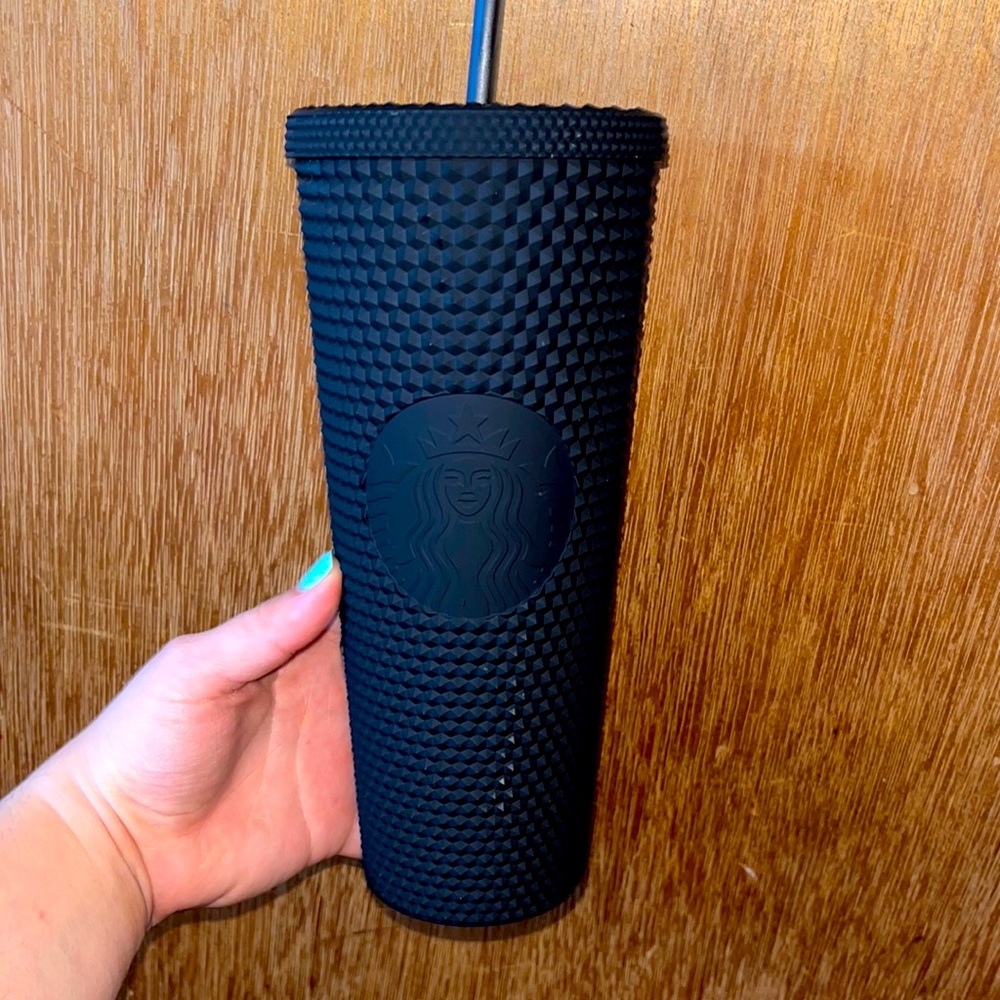 starbucks tumbler black matte studded